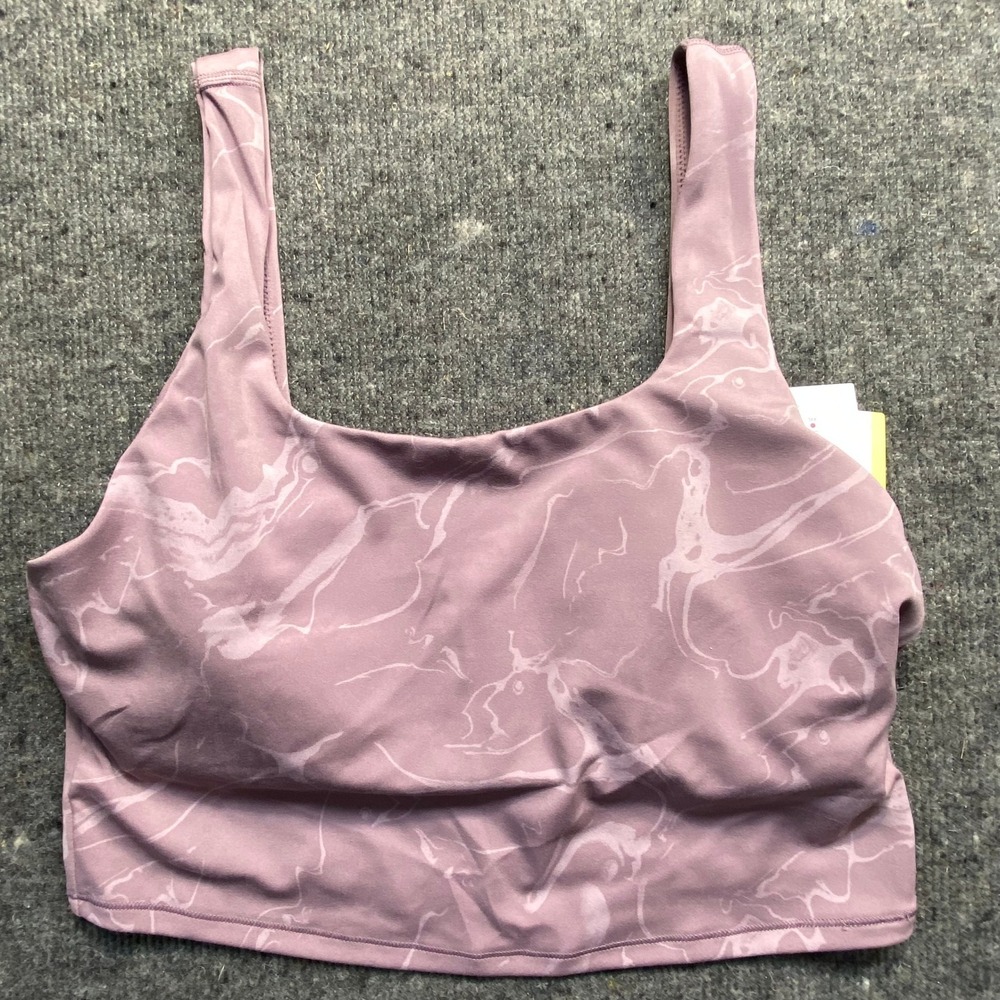 All in Motion Women Mauve Marble Light Support Longline Sports Bra Size L